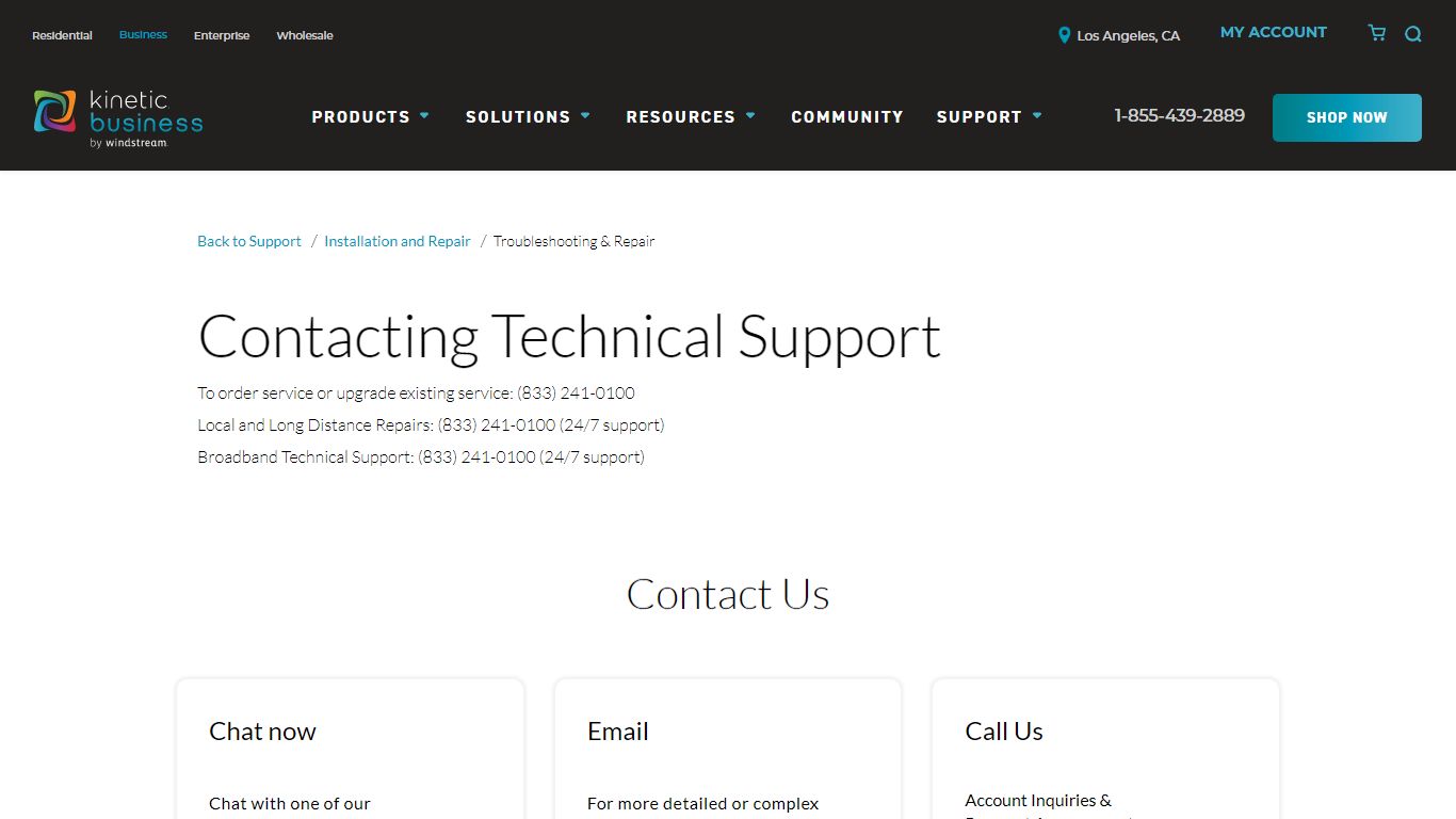 Contacting-Technical-Support | Windstream-Business